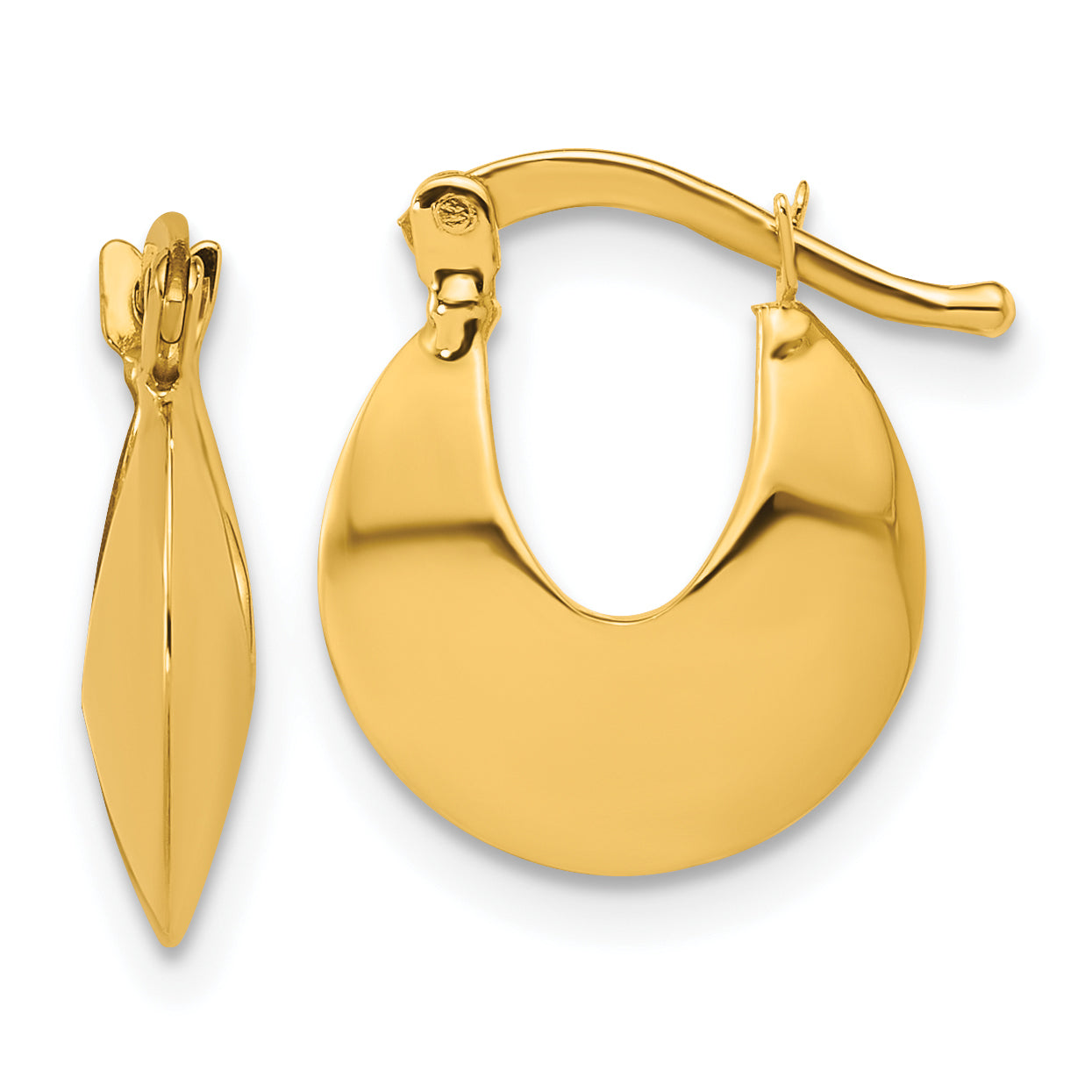 14K Polished Round Hoop Earrings Main image