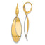 14K Two-tone Polished / Dia-cut Dangle Leverback Earrings