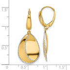 14K Two-tone Polished / Dia-cut Dangle Leverback Earrings