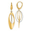 14K Two-tone Polished / Dia-cut Dangle Leverback Earrings