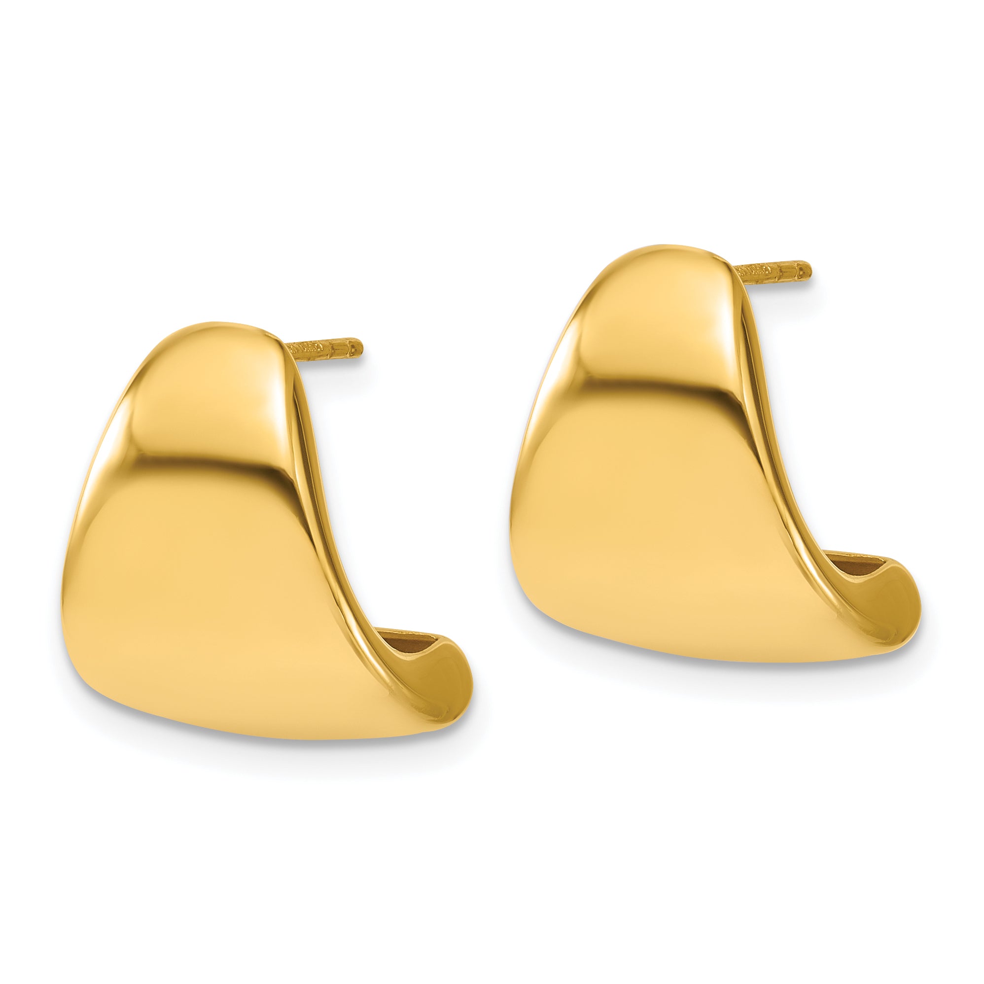 14K Polished Curve Post Earrings