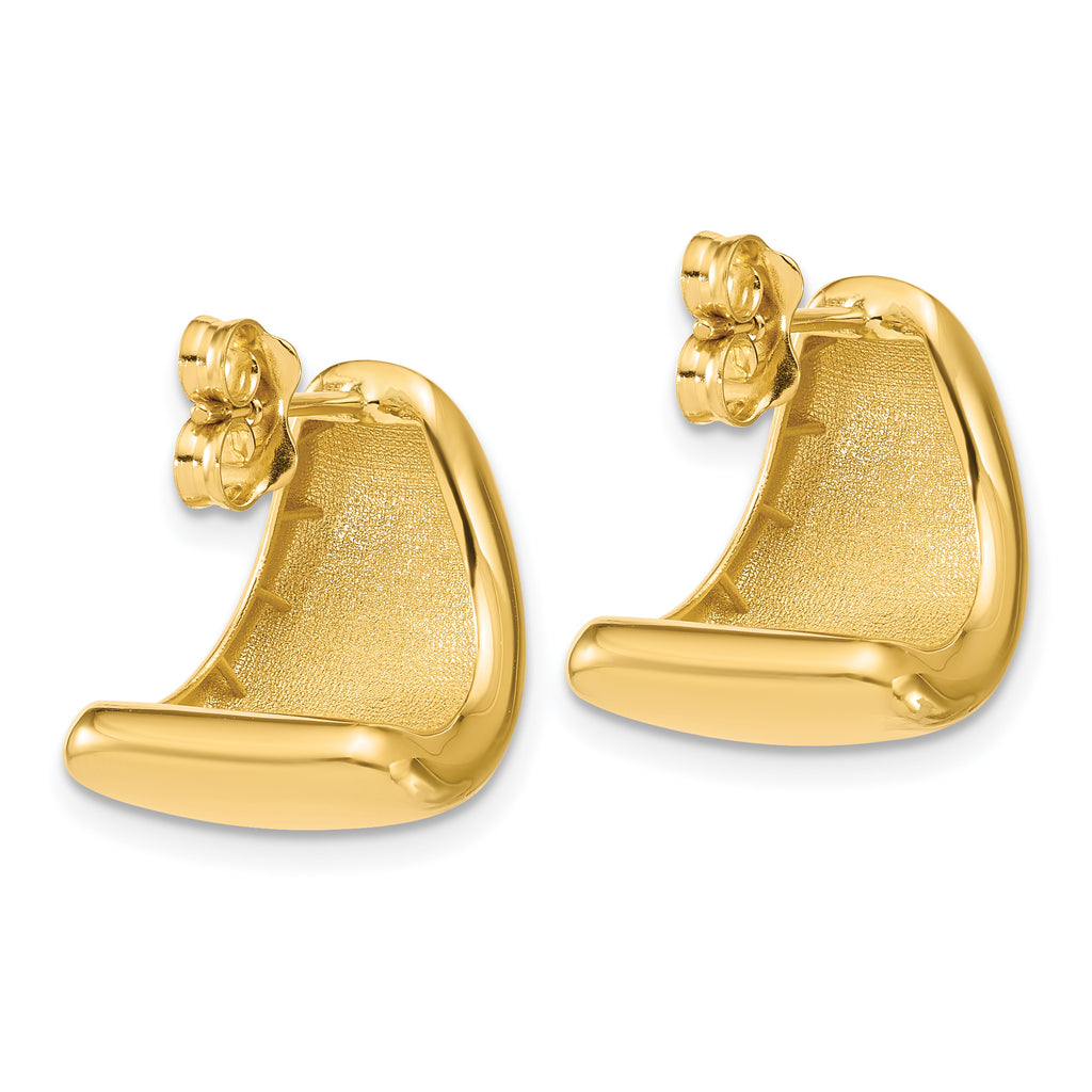 14K Polished Curve Post Earrings