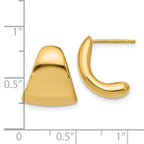 14K Polished Curve Post Earrings