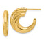 14K Polished and Grooved J-Hoop Post Earrings
