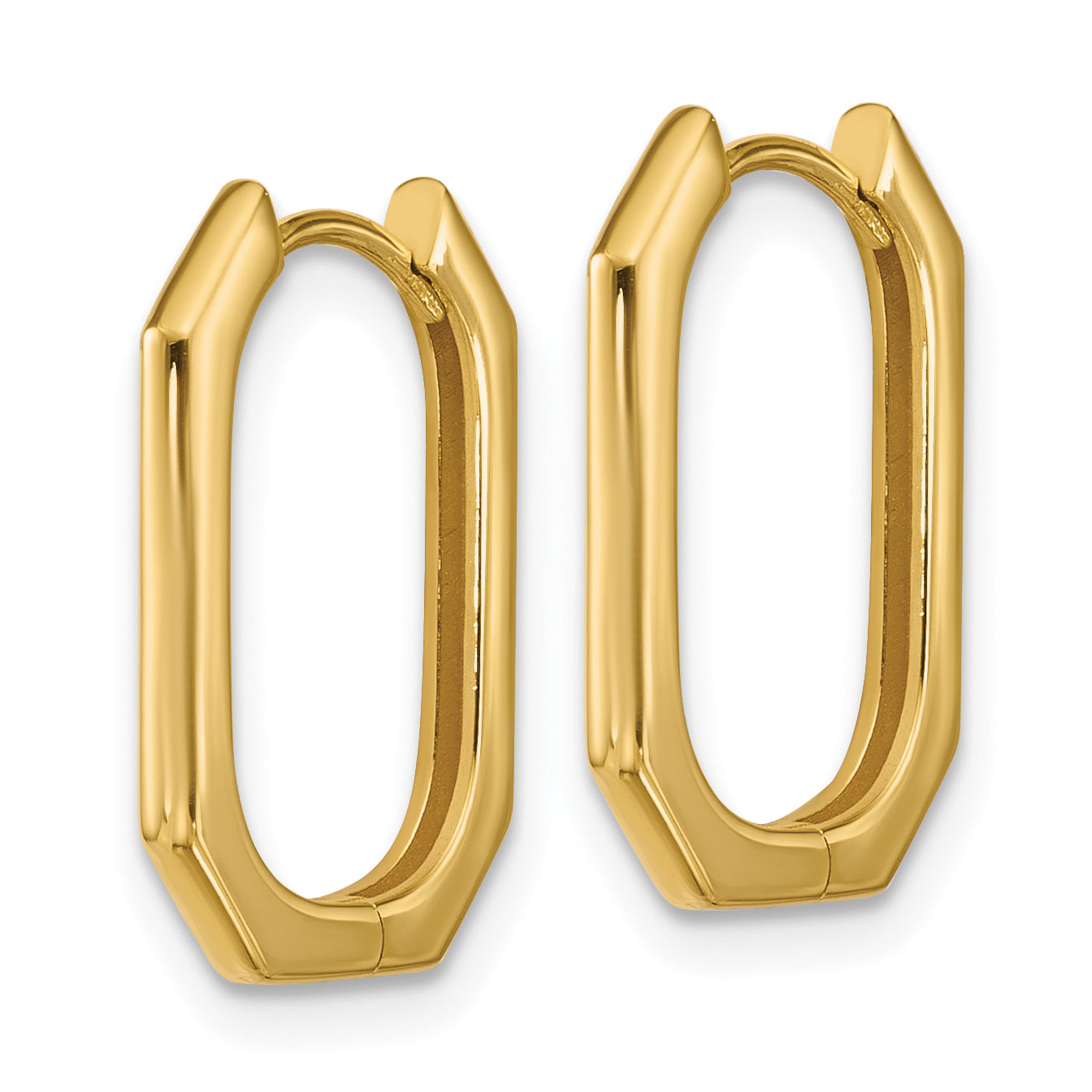 14K Polished Hinged Hoop Earrings Secondary image