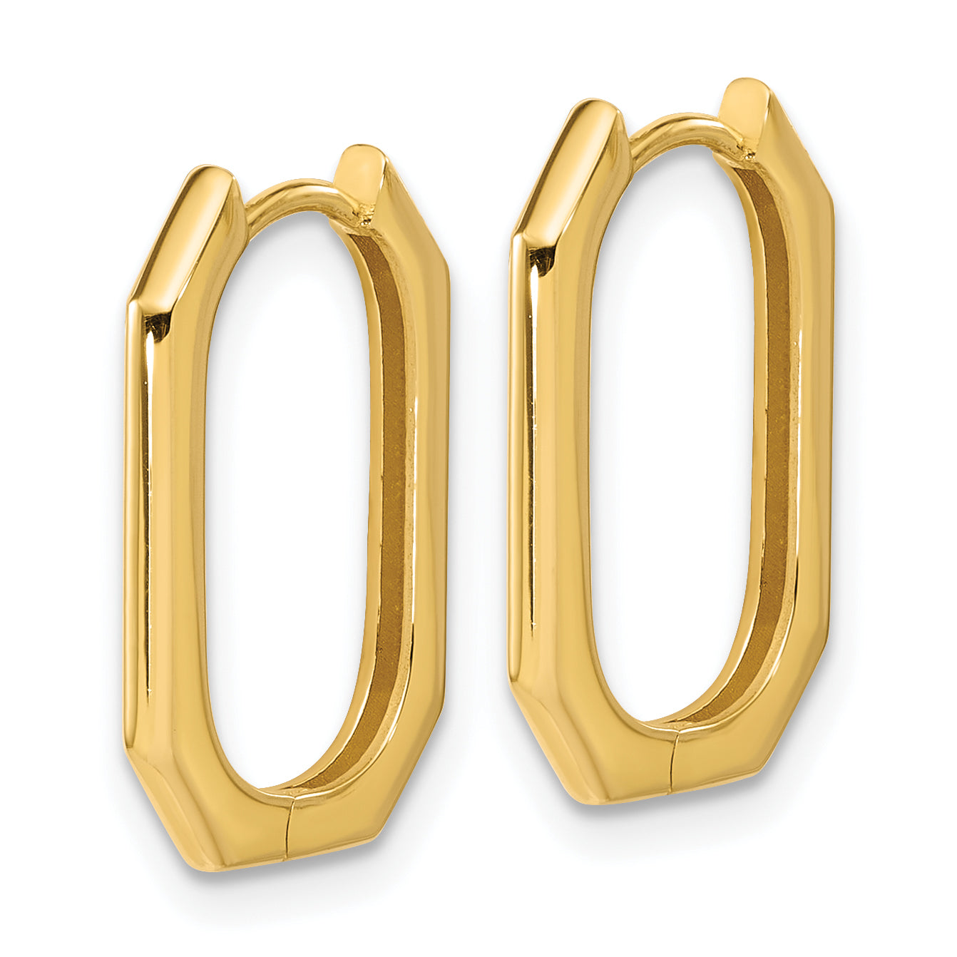 14K Polished Hinged Hoop Earrings