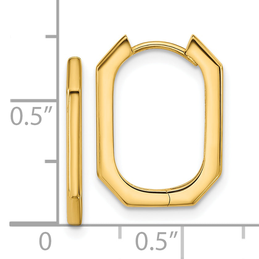 14K Polished Hinged Hoop Earrings