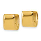 14K Polished Puff Square Hinged Hoop Earrings