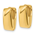 14K Polished Puff Oval Hinged Hoop Earrings