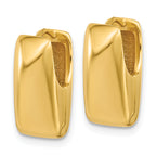 14K Polished Puff Oval Hinged Hoop Earrings