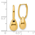 14K Polished Oval w/Bead Hinged Hoop Earrings