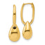 14K Polished Oval w/Bead Hinged Hoop Earrings