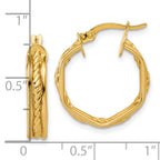 14K Polished and Twisted Hoop Earrings
