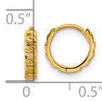 14K Polished Curb Link Round Hinged Hoop Earrings