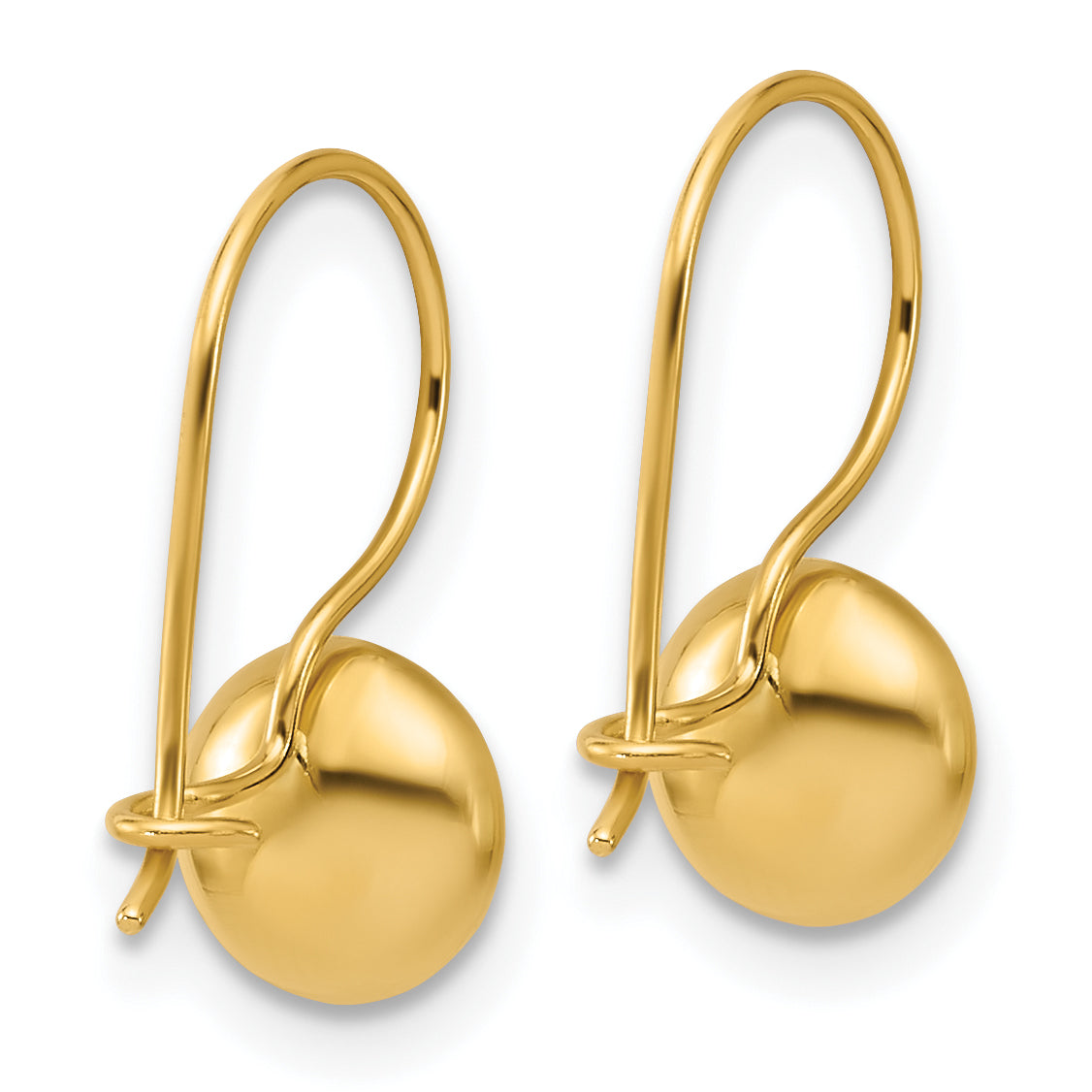 14K Polished Drop Button Earrings