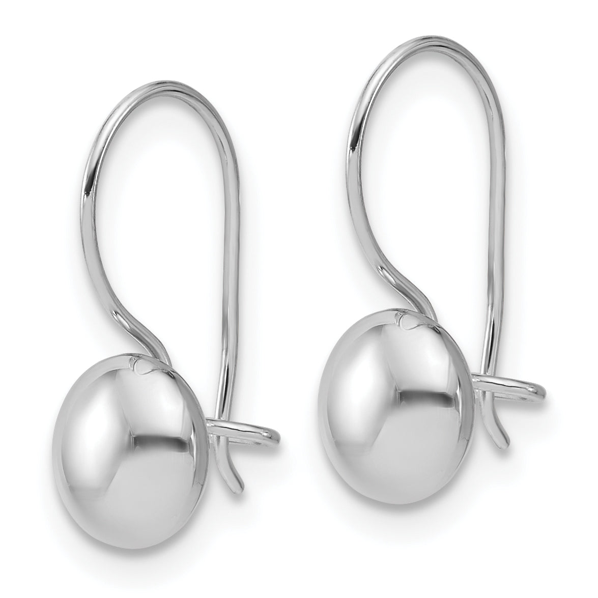 14K White Gold Polished Drop Button Earrings Secondary image