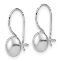 14K White Gold Polished Drop Button Earrings
