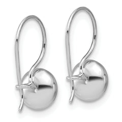 14K White Gold Polished Drop Button Earrings