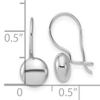 14K White Gold Polished Drop Button Earrings