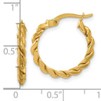 14K Polished Twisted Round Hoop Earrings