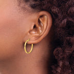 14K Polished Greek Key Round Hoop Earrings