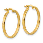 14K Polished Greek Key Round Hoop Earrings