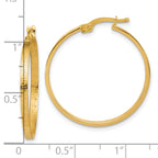 14K Polished Greek Key Round Hoop Earrings