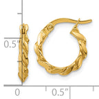 14K Polished Twisted Round Hoop Earrings