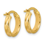 14K Polished and Satin Round Hoop Earrings