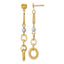 14K w/Wht RH Polish/Dia-cut/Twisted Post Dangle Earrings