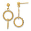 14KTT Polished Brushed D/C Circles Post Dangle Earrings
