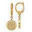 14K Polished Fancy Filigree Circle Leverback Dangle Earrings