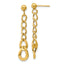 14K Polished Fancy Curb Link Post Dangle Earrings