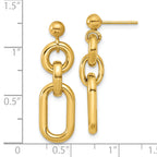 14K Polished Fancy Mixed Links Post Dangle Earrings