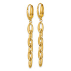 14K Polished Fancy Oval Link Leverback Dangle Earrings