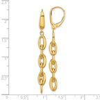 14K Polished Fancy Oval Link Leverback Dangle Earrings