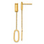 14K Polished Elongated Oval and Bar Post Dangle Earrings
