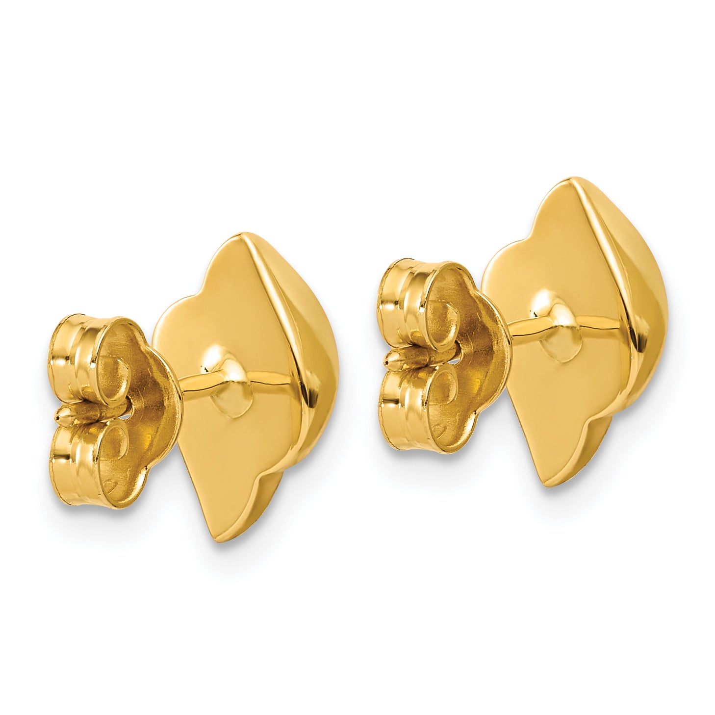 14K Polished and Brushed Fancy Post Earrings