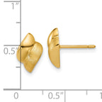 14K Polished and Brushed Fancy Post Earrings