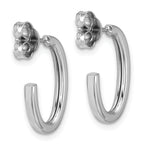 14KWhite Gold Polish 2.0mm Flat Oval Post J-Hoop Earrings