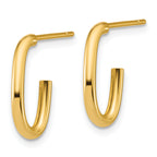 14K Polished 2.0mm Oval Post J-Hoop Earrings