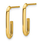 14K Polished Knife Edge Oval Post J-Hoop Earrings