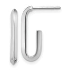 14KW Polished Knife Edge Oval Post J-Hoop Earrings