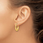 14K Polished Tapered Oval Hoop Earrings