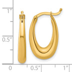 14K Polished Tapered Oval Hoop Earrings