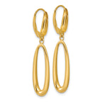 14K Polished Tapered Oval Leverback Dangle Earrings