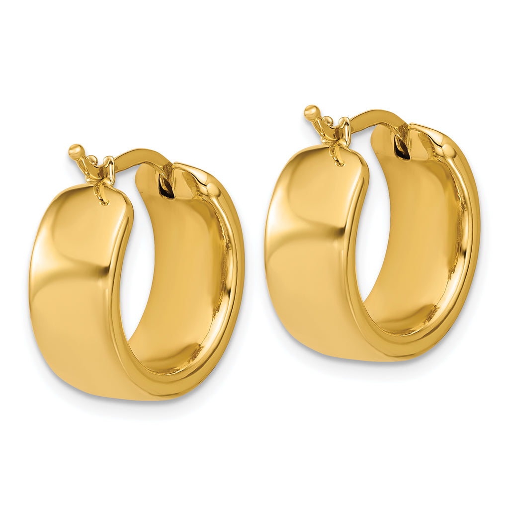 14K Polished 7.7mm Round Hoop Earrings