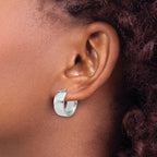 14K White Gold Polished 7.7mm Round Hoop Earrings