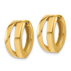 14K Polished Fancy Tapered Hinged Round Hoop Earrings