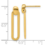 14K Polished Link Dangle Post Earrings